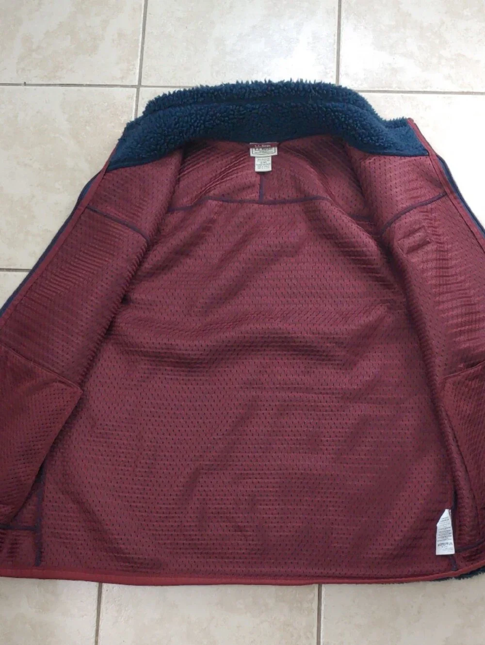 L.L. Bean Mountain Pile Sherpa Fleece Vest Navy Blue Men's Size L